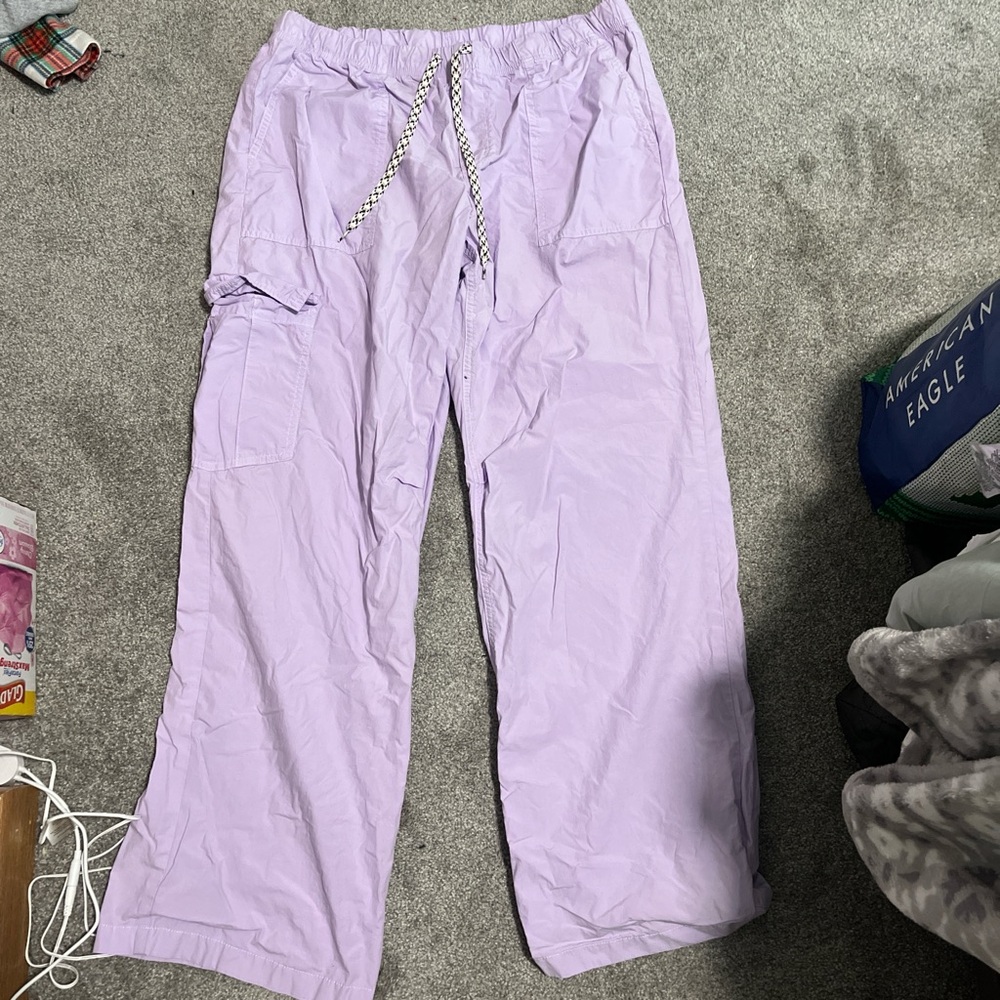 L purple wind track pants from aerie